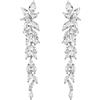 EVER FAITH Orecchini da sposa in CZ marquise per le donne spose, Cristalli d'acqua Chandelier Matrimonio Dangle a goccia per il banchetto Trasparente Argento-fondo