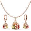 Crystalline Azuria Gioielleria Parures per Donne Nozze Sposa Gioielleria Parure con Collana e Orecchino per la Sposa Zirconia Cubica Damigella D'onore