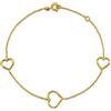 Miore Bracciale cuore in oro giallo 9 kt 375, lunghezza cm 18, length 18 cm, Oro