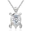 Crystalline Azuria Donna 18ct Placcato Oro Bianco Tartaruga Collana con Ciondolo con Bianco Cristalli di Zirconi 45 cm