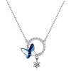 Bellitia Jewelry Collana Donna con ciondolo a forma di farfalla in argento sterling 925, collana pendante di cristallo per donne e ragazze