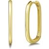 FANCIME Orecchini a Cerchio Piccoli Rettangolo per Donna in Argento Sterling 925 Placcato Oro Giallo Gioielli per Donna Ragazze - Dimensione: 25 * 15 mm