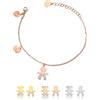inSCINTILLE Sweet Child Bracciale Donna Acciaio con Ciondoli Bebè, Cuore, Piedini, Bracciale Mamma e Figlio, Confezione Idea Regalo Inclusa, Braccialetto Gravidanza Acciaio Inox (Bimbo Oro rosa)