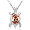 Crystalline Azuria Donna 18ct Placcato Oro Bianco Tartaruga Collana con Ciondolo con Arancione Cristalli di Zirconi 45 cm