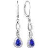 FJ Orecchini Infinito Argento 925 Orecchini Pendenti Goccia Donna Orecchini Spinello Blu Settembre Pietra Portafortuna Gioielli Regalo per lei Amiche Moglie Mamma Donna