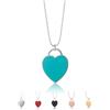 Inscintille Cuore rock Collana a palline in acciaio con cuore colorato Verde acqua/1.5 cm