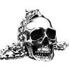 PAURO Uomo Acciaio Inossidabile Uomo Grande Pesante Gotico Biker Teschio Ciondolo Collana Punk Rock Acciaio Inossidabile Argento Nero Vintage
