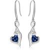 Qings Orecchini Infinito Pietre Portafortuna Donna - Qings Argento Sterling 925 Settembre Zaffiro Birthstone Infinity Simbolo con Cuore Zirconi Pendente Natale Regalo di Compleanno per Ragazze Mamma