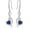 Qings Orecchini Infinito Pietre Portafortuna Donna - Qings Argento Sterling 925 Settembre Zaffiro Birthstone Infinity Simbolo con Cuore Zirconi Pendente Natale Regalo di Compleanno per Ragazze Mamma