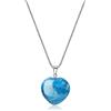 COAI Collana da Donna in Argento Sterling 925 con Ciondolo Cuore di Apatite Pietre Dure