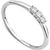 Orovi Anello Donna Trilogy con Diamanti taglio brillante Ct 0.09 in oro Bianco 9 kt 375