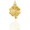 forme di Lucchetta - Ciondolo Quadrifoglio Portafortuna in Oro Giallo 14 carati, 20x11mm, Charms e Ciondoli per Catenina (fino a 4mm) per Donna Ragazza