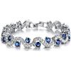 Crystalline Azuria Donna 18ct Placcato Oro Bianco Bracciale Tennis con Zaffiro simulato Blu Cristalli di Zirconi 18 cm