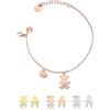 inSCINTILLE Sweet Child Bracciale Donna Acciaio con Ciondoli Bebè, Cuore, Piedini, Bracciale Mamma e Figlio, Confezione Idea Regalo Inclusa, Braccialetto Gravidanza Acciaio Inox (Bimba Oro rosa)