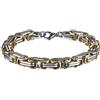 OIDEA Bracciale da uomo a maglia bizantina in acciaio inox: punk pesante, larghezza bracciale in metallo, nero, argento, oro, bracciale bizantino, 22 centimeters, Acciaio inossidabile