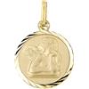 forme di Lucchetta - Ciondolo Angelo Custode di Raffaello in Oro Giallo 14K - Ideale per Nascita, Battesimo, Comunione - Gioiello Made in Italy Certificato