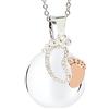 MAMIJUX Chiama Angeli Piedini Mamma Idea Regalo Gravidanza Collana Donna Richiamo degli Angeli Catenina Acciaio
