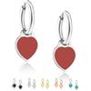 inSCINTILLE Cuore Rock Orecchini Donna in Acciaio Inossidabile con Pendente a Cuore Colorato (Rosso)