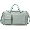 FANDARE Borsone da Viaggio Sportiva Tote Borsa da viaggio Grande Borsa Palestra Borsa Weekender Borsone Donna Uomo Palestra Borsa a Spalla con Scomparto Scarpe & tasca bagnata Verde chiaro