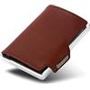 MONDRAGHI Miniwallet in Pelle Leggero e Tascabile. Portafoglio Slim per Carte di Credito Banconote Tessere e Documenti ELEGANCE Brown per Uomo e Donna