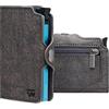 BEWMER Porta Carte di Credito 1 ZIP Schermato | Portafoglio Slim da Uomo e Donna | Porta Tessere e Documenti con Rfid Protection e Fermasoldi in Carbon Fiber (Grigio con Zip)