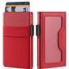 VULKIT Porta Carte di Credito con Tasche EDC e Finestra ID Portafoglio per Carte Pop-up con Blocco RFID Portafoglio Sottile in Metallo