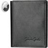Jaimie Jacobs SLIMSTAR AirTag Edition con ampio scomparto per monete Portafoglio sottile in pelle slim wallet verticale (Nero)