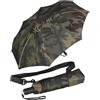 iX-brella Mini ombrello tascabile con tetto grande, 94 cm, mimetico, Verde oliva mimetico, Trekking-Taschenschirm XXL, Mimetico stampato