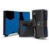 SLim Porta Carte di Credito Schermato Portafoglio Uomo Rfid Portatessere Anticlonazione Donna Portacarte Uomo (Nero e Blu, Con Zip)