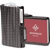 MONDRAGHI - Mini Portafoglio Ultraleggero Slim - Porta Carte di Credito Tessere Monete e Tag - Vera Pelle Piccolo e Tascabile - EVOLUTION (Black)