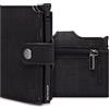 BEWMER v2 Portafoglio Uomo Slim In Similpelle Con Protezione RFID Anticlonazione - Porta Carte Di Credito Uomo E Donna Per 9 Tessere, Con Portamonete - Porta Tessere, Nero Sughero