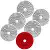 FOCSTOL Tamponi Diamantati per Lucidatura - 6 pezzi 100mm Grana 100 Disco Diamantato per Lucidatura per Granito Marmo Pietra Artificiale Quarzo per Smerigliatrice Angolare