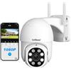 SriHome Telecamera di sorveglianza di sicurezz, Vediocamera 1080P WiFi IP PTZ Camera, Inseguimento automatico del movimento