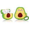 YIGEYI Custodia in Silicone Compatibile con Airpods Pro Funny Cute Cartoon 3D Case Cover[Serie di Ortaggi da Frutta] (Smiley Avocado)