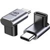 ANDTOBO Adattatore USB C 90 Gradi, Estensore USB C Maschio a Femmina ad Angolo Retto 100W, Connettore USB4 Tipo C 40Gbps, 8K@60Hz Per ROG Ally, Steam Deck, Switch, Quest, iPhone 15/15 Plus/15 Pro Max