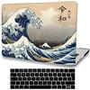 AMCJJ Custodia Rigida Compatibile con MacBook Pro 16 Pollici 2021 2022 Release A2485 M1 Pro/M1 Max Chip con Touch ID,Kanagawa Plastica Case Cover & EU Tastiera Cover, Onda del Giappone
