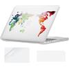 YOPAS Custodia Compatibile con MacBook Air M4 M3 M2 13,6 Pollici 2025 2024 2022 A3240 A3113 A2681, Plastica Cover MacBook Air 13 & Tastiera Cover & Protezione Schermo, Carta geografica
