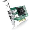 ipolex 10Gb PCIE Scheda di rete X520-DA2 82599ES Chipset, 10 Gigabit Scheda rete Ethernet PCI Express X8 LAN Adattatore, Dual SFP+ Porte (NIC) per Windows Server, Linux, VMware ESX - ipolex