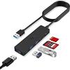 TSUPY Hub USB 3.0 1.2M 5 Porta Adattatore USB con 3 USB 3.0, Lettore Schede SD Micro SD USB Hub Prolunga Sdoppiatore Multipresa 5Gbps per MacBook Pro Chiavetta e Altri