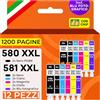 Supply Guy 580XXL 581XXL cartucce per stampanti compatibili con Canon PGI-580 CLI-581 per Pixma TS8350 Series, TS8350a, TS8100 Series, TS8200 Series Multipack 12 cartucce 580 581 XXL