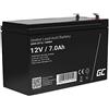 Green Cell GreenCell® Batteria AGM 12V 7Ah al piombo accumulatore sigillata VRLA Senza manutezione ricaricabile Batterie di ricambio ermetica | per UPS per USV | Batteria tampone | Riserva | Giocattoli | Allarme