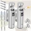 Poweka Posacenere da Parete Esterno Rotondo in Acciaio Inossidabile per Ristoranti, Uffici e Alberghi con Serratura da Poweka (Argento, 2PCS)