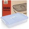 Chef Pomodoro Contenitore per Lievitazione Pizza 35,5 x 28 cm, Cassetta per 4-6 Panetti, Set Accessori da Pizzeria, con Coperchio Ermetico (Blu)