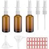 CANIPHA Flacone spray per naso, 3 pezzi, 30 ml, vetro ambrato, ricaricabile, nebulizzatore, nebulizzatore piccolo, vuoto con nebulizzazione fine, imbuto ed etichette
