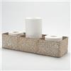 DECRAFTS Cesta Portaoggetti Seagrass Scatola di Vimini Rettangolare con Scomparti per Organizzare di Carta Igienica Imbiancare (42cm x 14cm x 9cm)