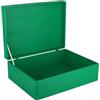 Creative Deco XL Verde Grande Scatola di Legno Giocattolo. Scatola di Stoccaggio | 40 x 30 x 14 cm (+/- 1) | Con Coperchio per Decorare | Senza Maniglie | Perfetto per Documenti Oggetti di Valore