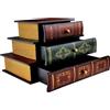Trendy Boy Organizzatore Decorativo Vintage in legno Scatola di Stoccaggio a Libro Falso Scatola portagioie con Tre Cassetti (312)