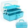 Creahaus Scatola portaoggetti multiuso da 30,5 cm, organizer, cassette degli attrezzi, valigetta per arti e bricolage, per cucito, organizer, scatola medica, cassetta di pronto soccorso (blu)