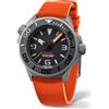 Undone AQUADEEP SIGNAL Automatico Titanio Silicone Grigio Arancio Zaffiro Orologio Uomo