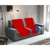 MB HOME ITALY Pacchetto Nr. 2 Fasce copriseduta trapuntate Elegant, Rosso/Royal, 60 x 190 cm